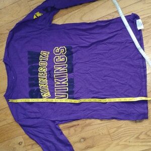 🏈 MINNESOTA VIKINGS SHOW YOUR HORNS 😈 Crewneck Long Sleeve Tee SZ LG